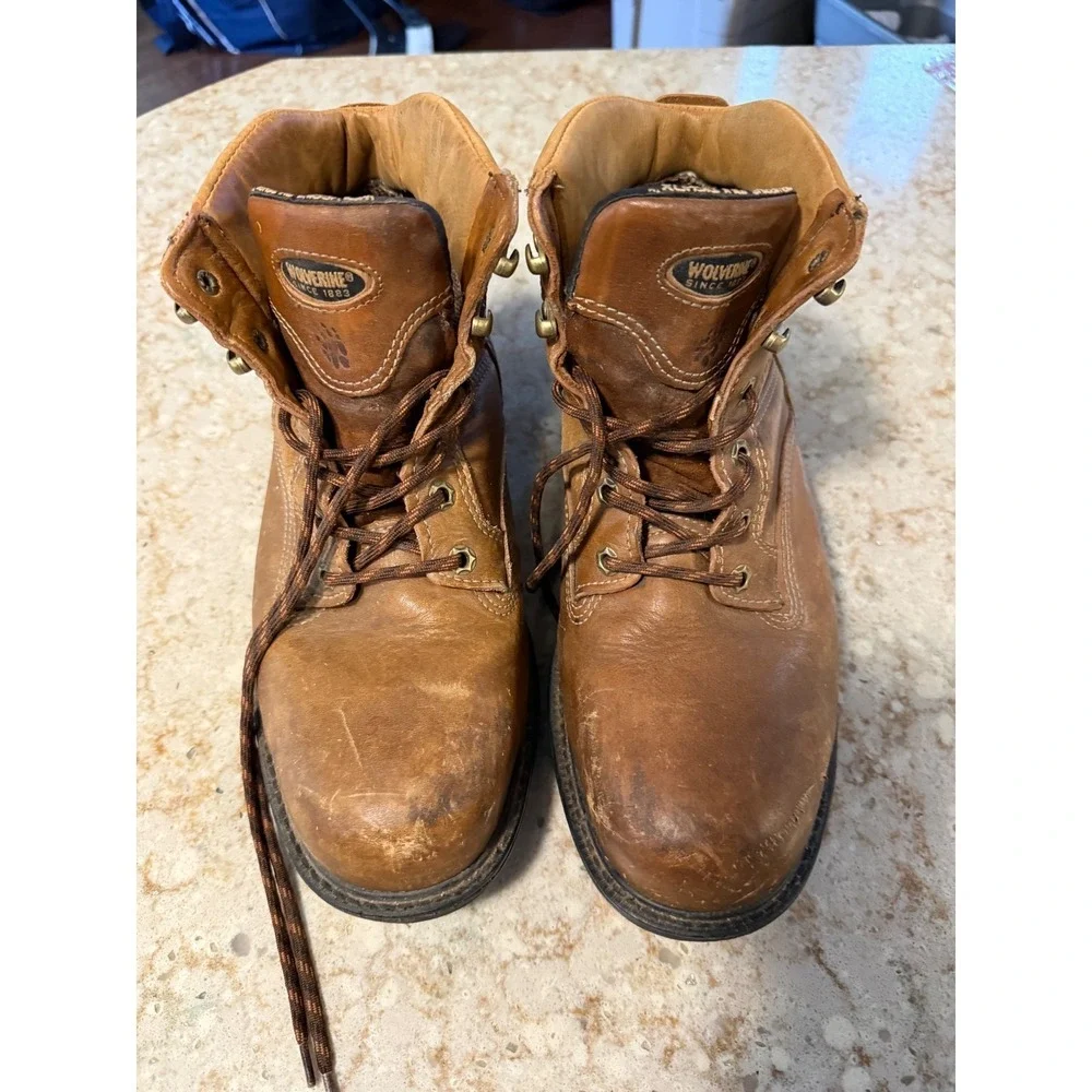 Wolverine MultiShox 04430 Mens 11.5 M Brown Leather Work Boots EH Sole Repair
